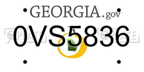 0VS5836 Georgia License Plate