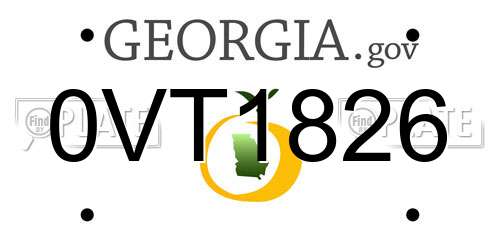 0VT1826 Georgia License Plate