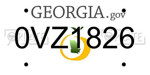 0VZ1826 Georgia License Plate