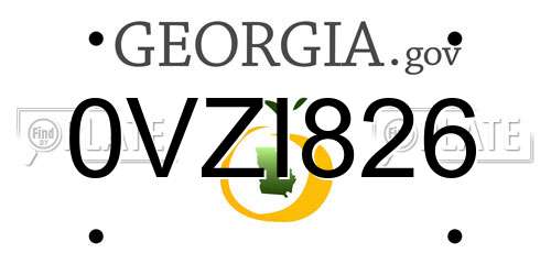 0VZI826 Georgia License Plate