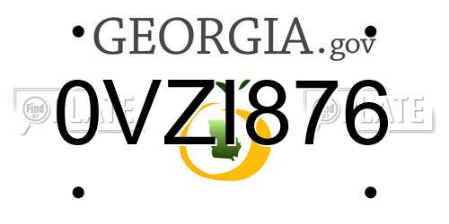0VZI876 Georgia License Plate