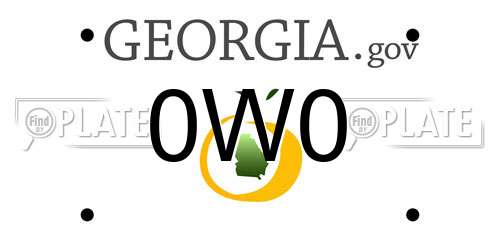 0W0 Georgia License Plate