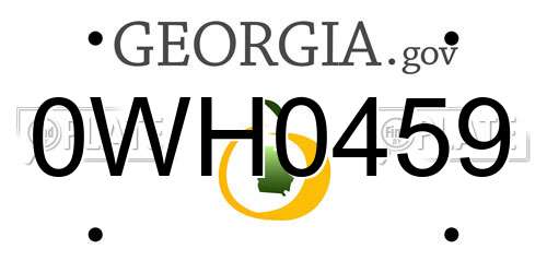 0WH0459 Georgia License Plate