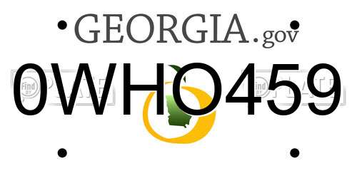 0WHO459 Georgia License Plate