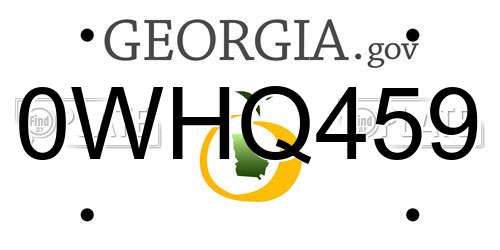0WHQ459 Georgia License Plate