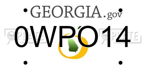 0WPO14 Georgia License Plate