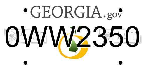 0WW2350 Georgia License Plate