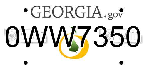 0WW7350 Georgia License Plate