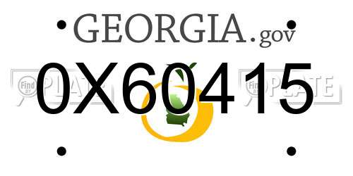 0X60415 Georgia License Plate