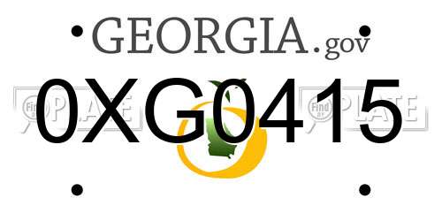 0XG0415 Georgia License Plate