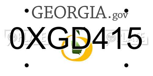 0XGD415 Georgia License Plate