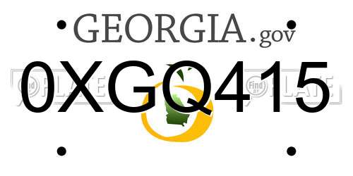 0XGQ415 Georgia License Plate
