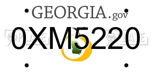 0XM5220 Georgia License Plate