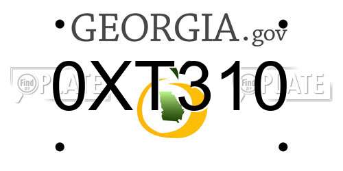 0XT310 Georgia License Plate
