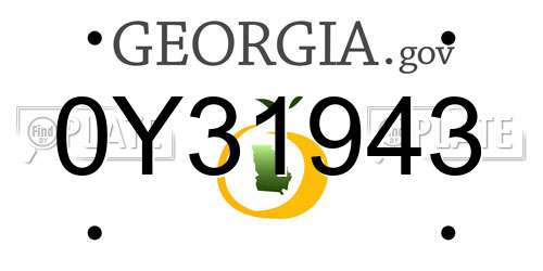 0Y31943 Georgia License Plate