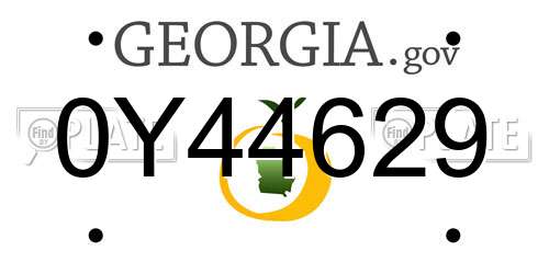 0Y44629 Georgia License Plate