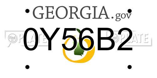 0Y56B2 Georgia License Plate