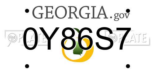 0Y86S7 Georgia License Plate