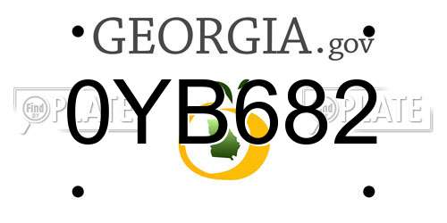 0YB682 Georgia License Plate