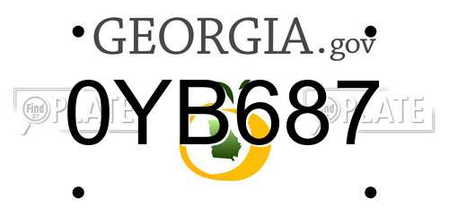0YB687 Georgia License Plate