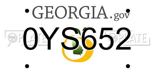 0YS652 Georgia License Plate