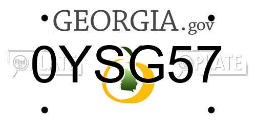 0YSG57 Georgia License Plate