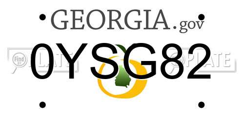 0YSG82 Georgia License Plate