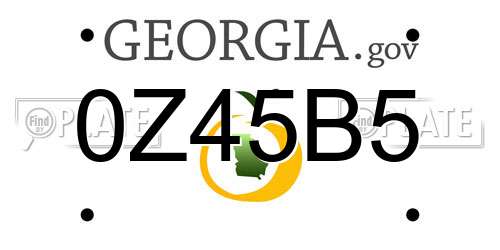 0Z45B5 Georgia License Plate