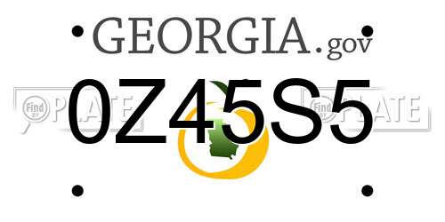 0Z45S5 Georgia License Plate