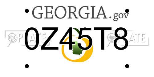 0Z45T8 Georgia License Plate