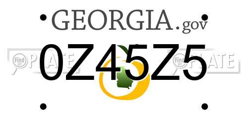 0Z45Z5 Georgia License Plate