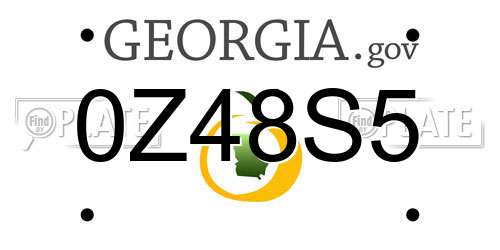 0Z48S5 Georgia License Plate