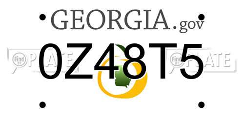 0Z48T5 Georgia License Plate