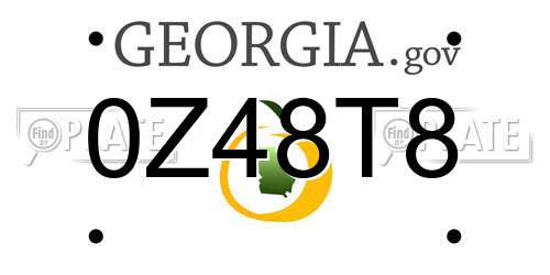 0Z48T8 Georgia License Plate