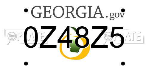 0Z48Z5 Georgia License Plate