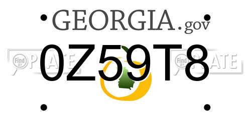 0Z59T8 Georgia License Plate