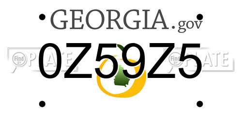 0Z59Z5 Georgia License Plate