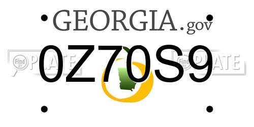 0Z70S9 Georgia License Plate