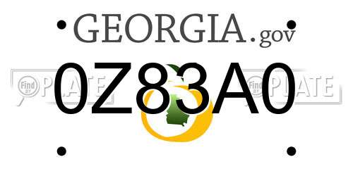 0Z83A0 Georgia License Plate