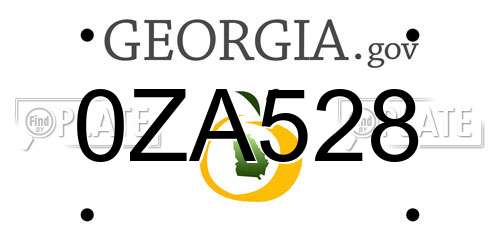 0ZA528 Georgia License Plate