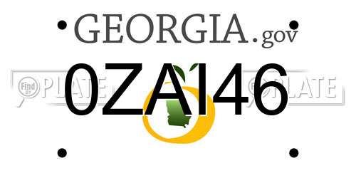 0ZAI46 Georgia License Plate