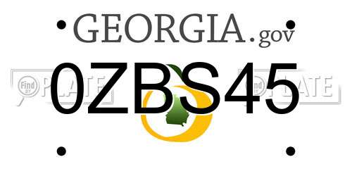 0ZBS45 Georgia License Plate
