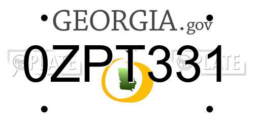 0ZPT331 Georgia License Plate