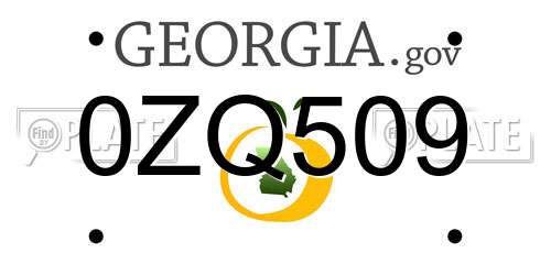 0ZQ509 Georgia License Plate