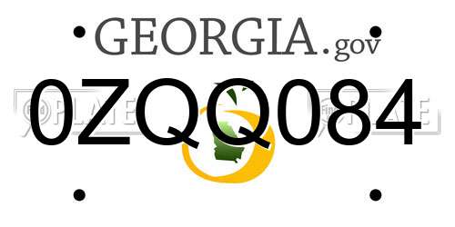 0ZQQ084 Georgia License Plate