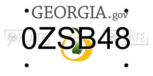 0ZSB48 Georgia License Plate