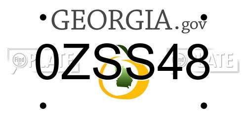 0ZSS48 Georgia License Plate