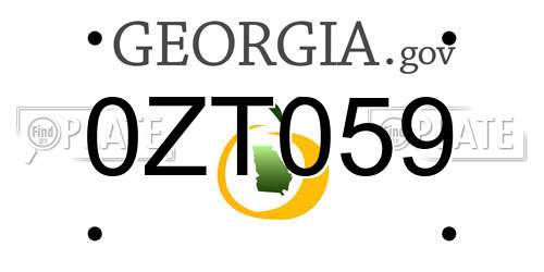 0ZT059 Georgia License Plate