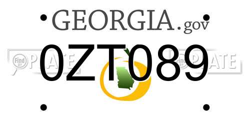 0ZT089 Georgia License Plate