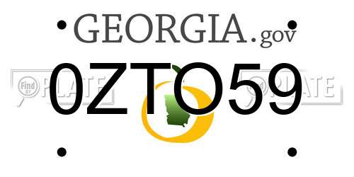 0ZTO59 Georgia License Plate